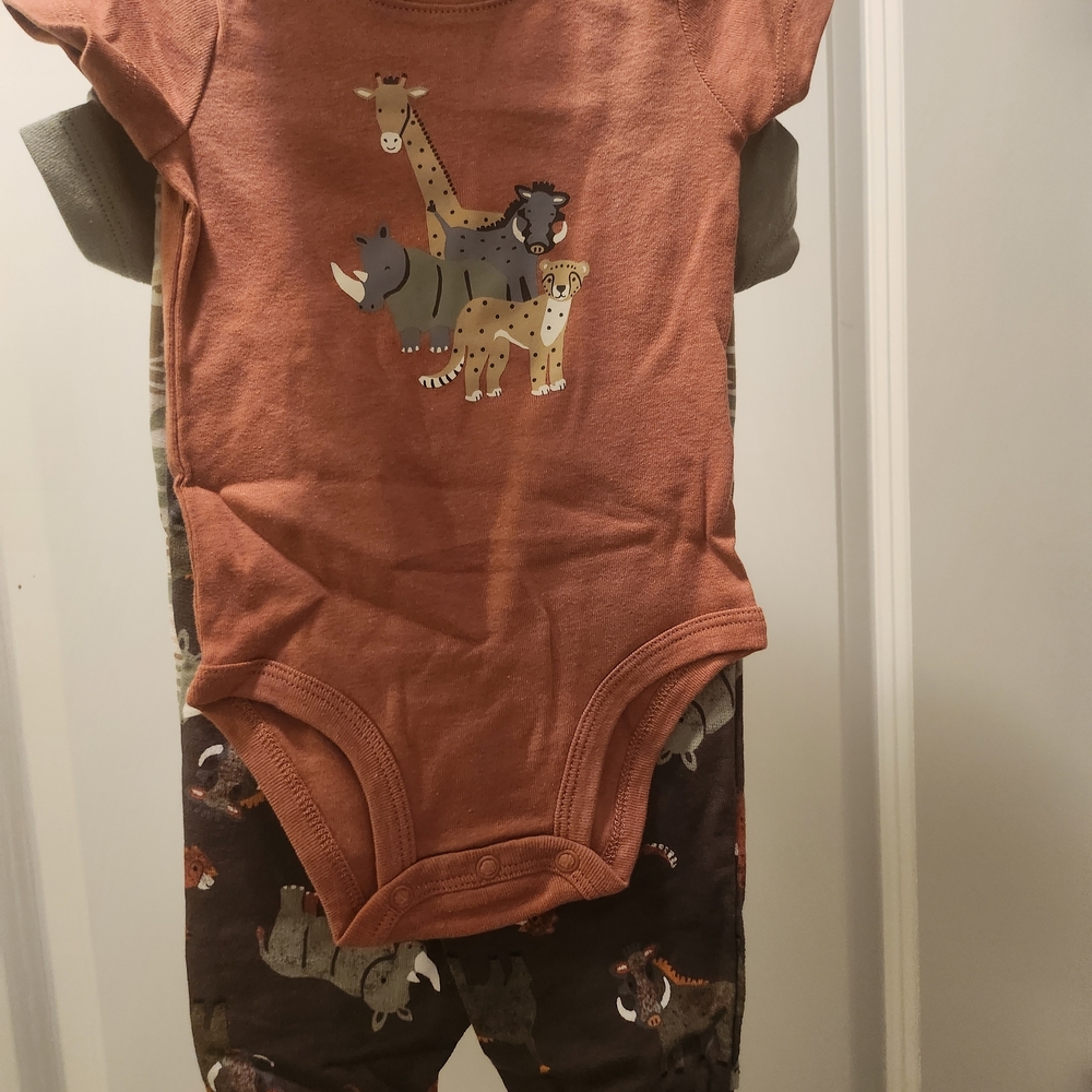 Carter's Brown Safari Animal Bodysuit